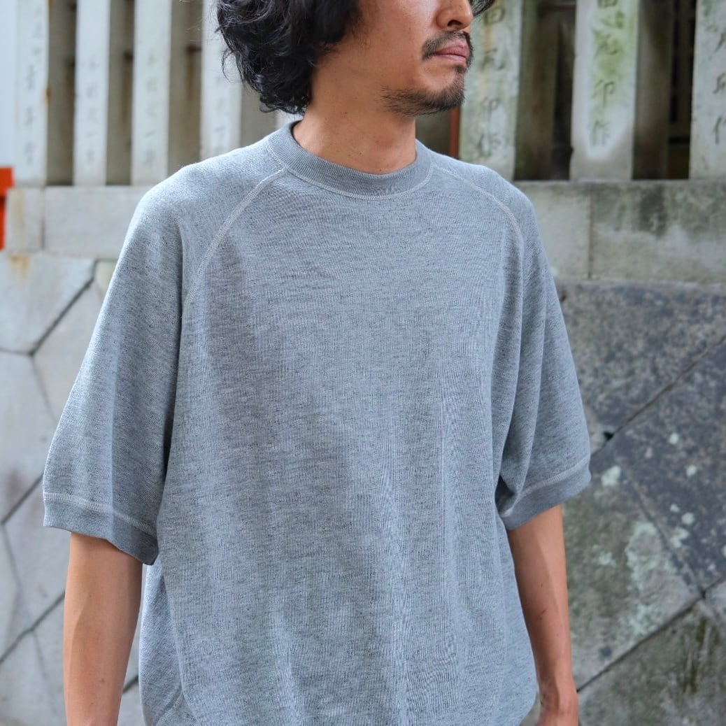 COMOLI(コモリ) /グレー裏毛半袖クルー-GRAY-(D01-05046) | Signs