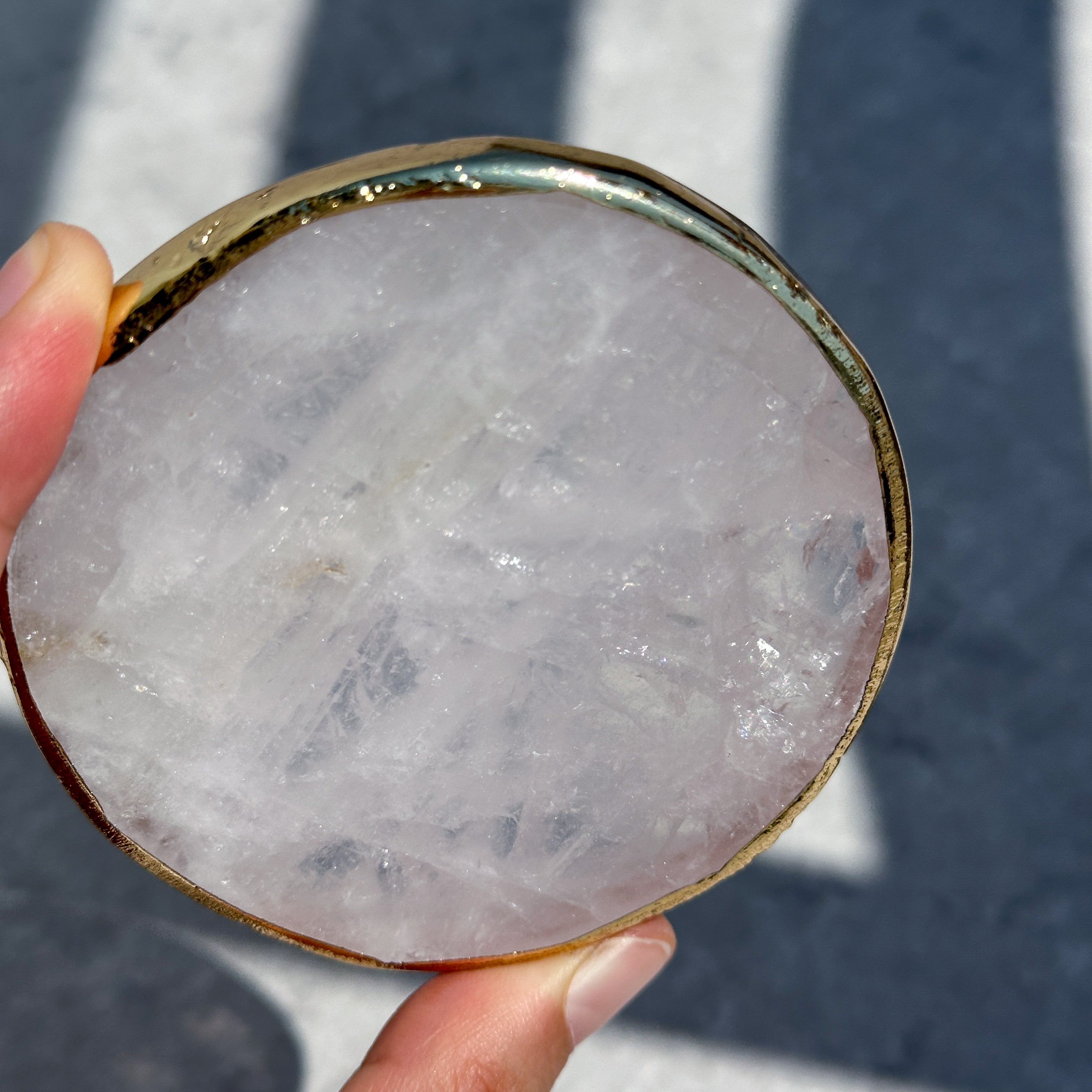 ローズクォーツコースター・丸型 02小◇Rose Quartz Coaster◇天然石