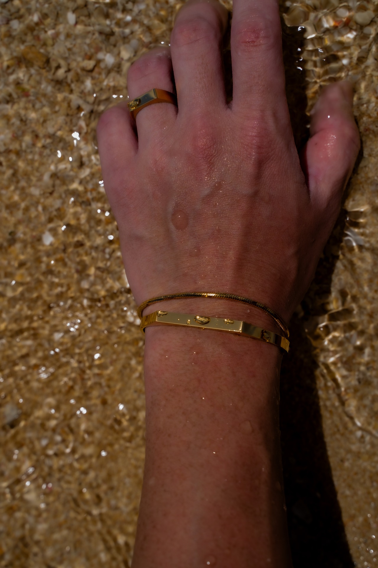 【Open luxe signet bangle】/ GOLD