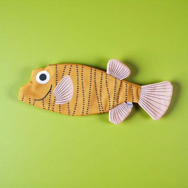 《魚/ふぐ》おさかなポーチ DON FISHER ドンフィッシャー Boxfish スペイン 輸入雑貨 イエロー