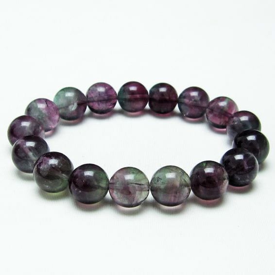 フローライト ブレスレット 蛍石 パワーストーン 12mm 一点物 メール便送料無料 [M便 1/10] 111-23584