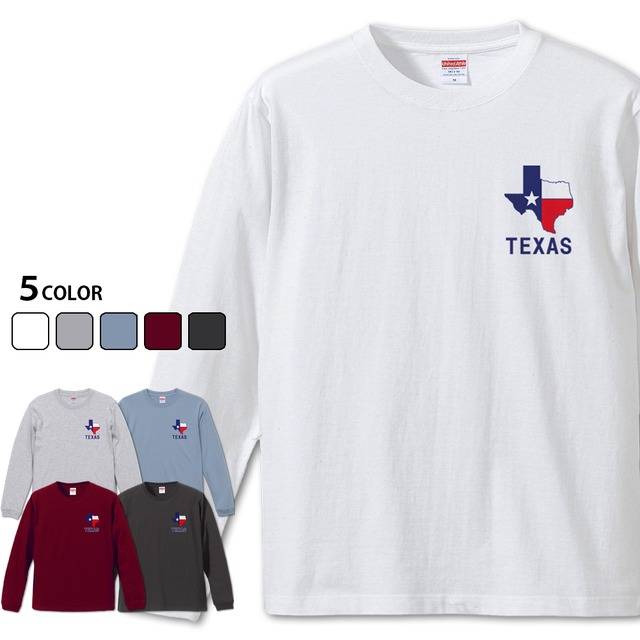 【TEXAS 長袖】 テキサス州旗Tシャツ