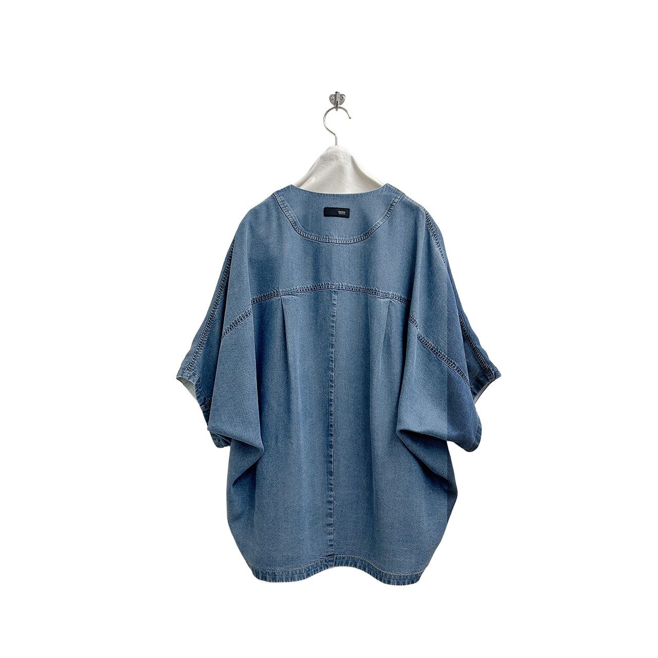 ayane アヤン【美品】ノーカラーテンセルデニムシャツ　ネイビー ayane【予約】テンセルデニムノーカラーシャツ(N) | whispermusee