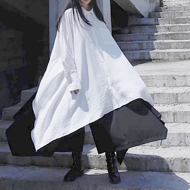 Asymmetrical long shirts【2color】 C0270