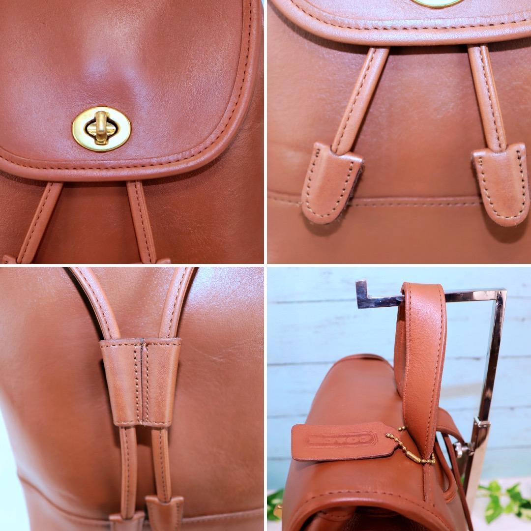 OLD COACH バックパック ヴィンテージ ブラウン ターンロック 極上品