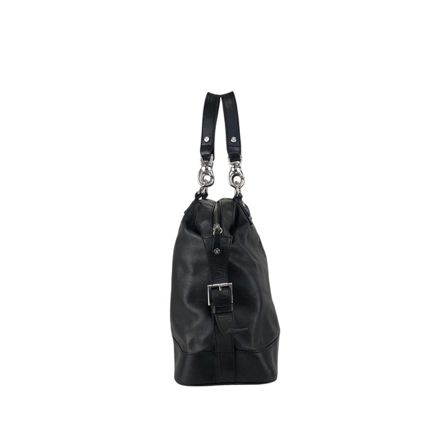 CELINE セリーヌ ハンドバッグ ブラック トリオンフ レザー プレートロゴ vintage ヴィンテージ オールド 5y5pjn