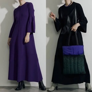 2color / フレアスリーブロングワンピース