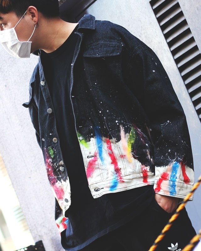 Character paint denim jacket