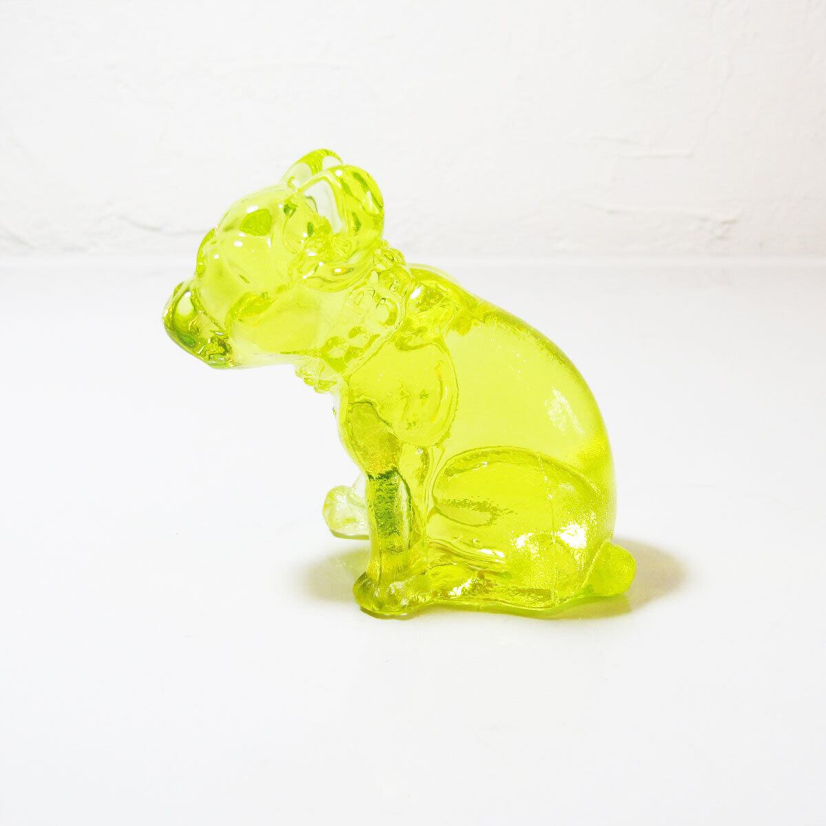 60s USA 「Westmoreland」 uranium glass bulldog object | PANIC ART