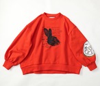 Rabbit time pullover    kids S(90-100),  M(100-115)   /   Scarlet