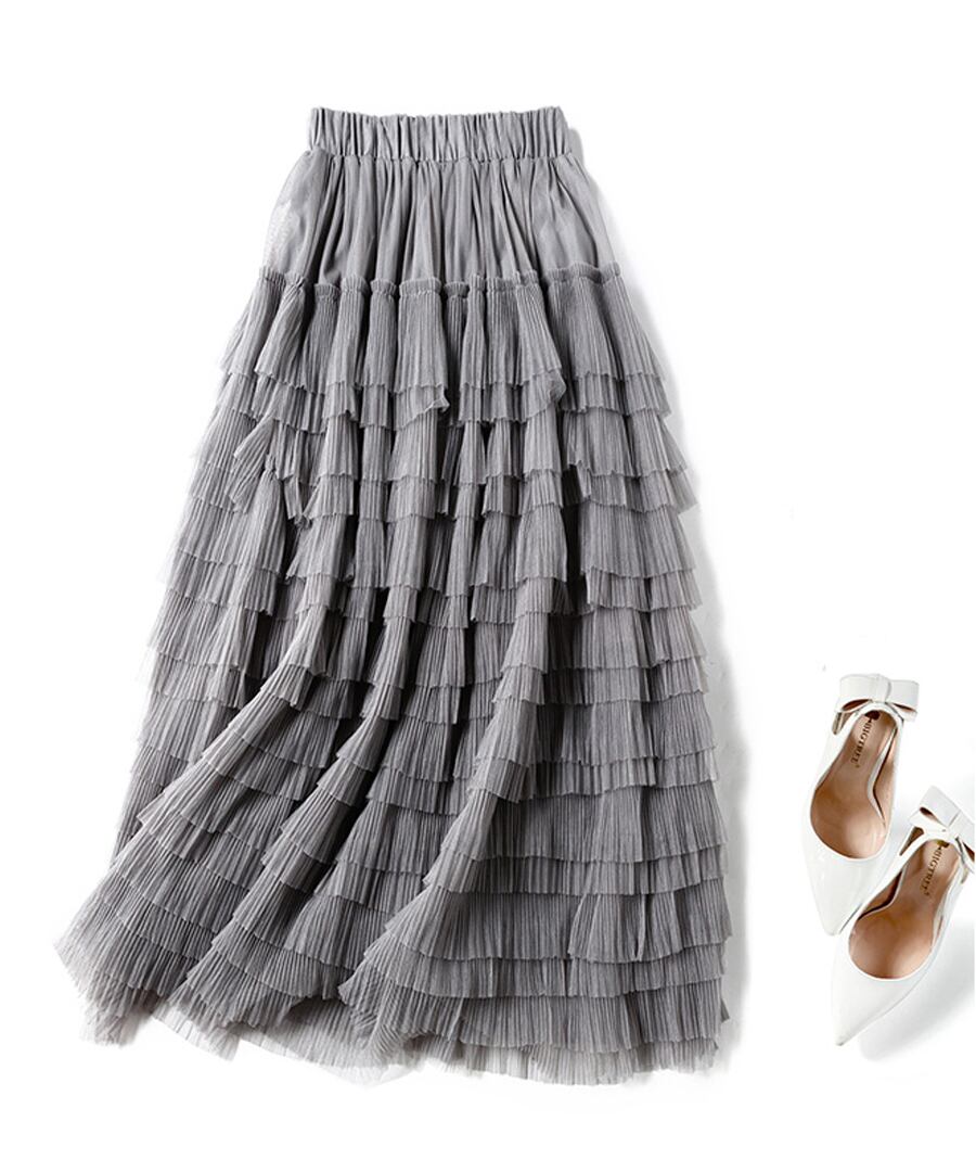 チュールティアードスカート【s-60088】