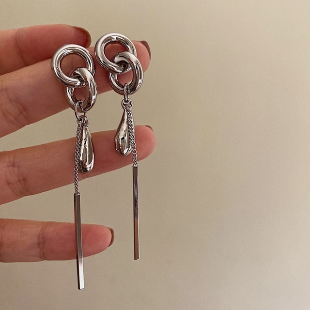 Double Loop Dangle Earrings　H0423