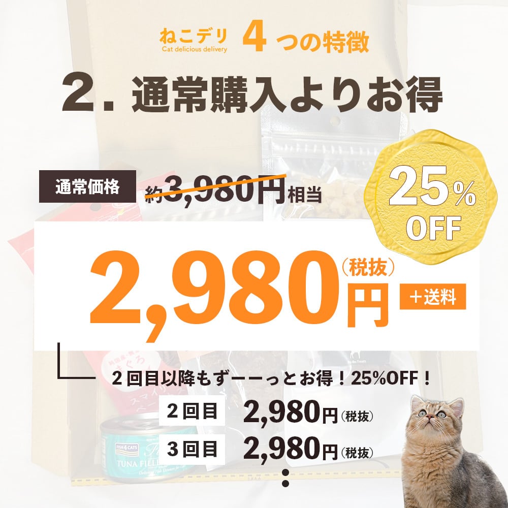 ねこデリ【1ヶ月毎にお届け！】毎月メニューが変わる！（お品書き付き