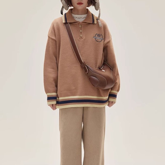 Polo knit tops M12809