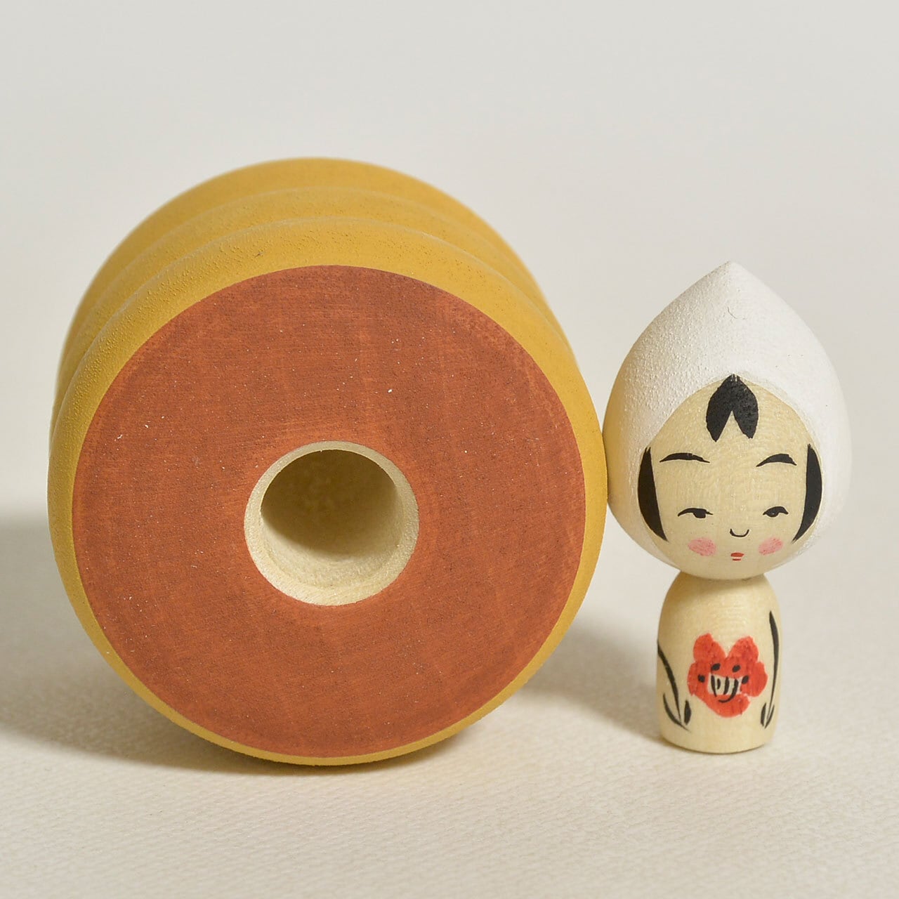 パンケーキちゃんこけし 約1.5寸 約4.5cm 鈴木明 工人（作並系）#2413