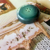 フランス 50s ダリ的時計ボタンと濃密な青緑  2.8c 2p ヴィンテージ