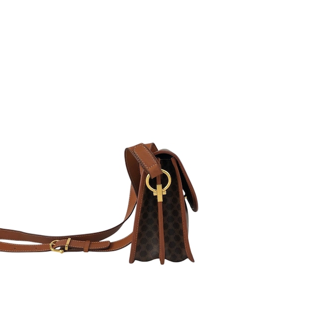 CELINE セリーヌ マカダム ショルダーバッグ ブラウン ガンチーニ PVC vintage ヴィンテージ オールド dkdrvy