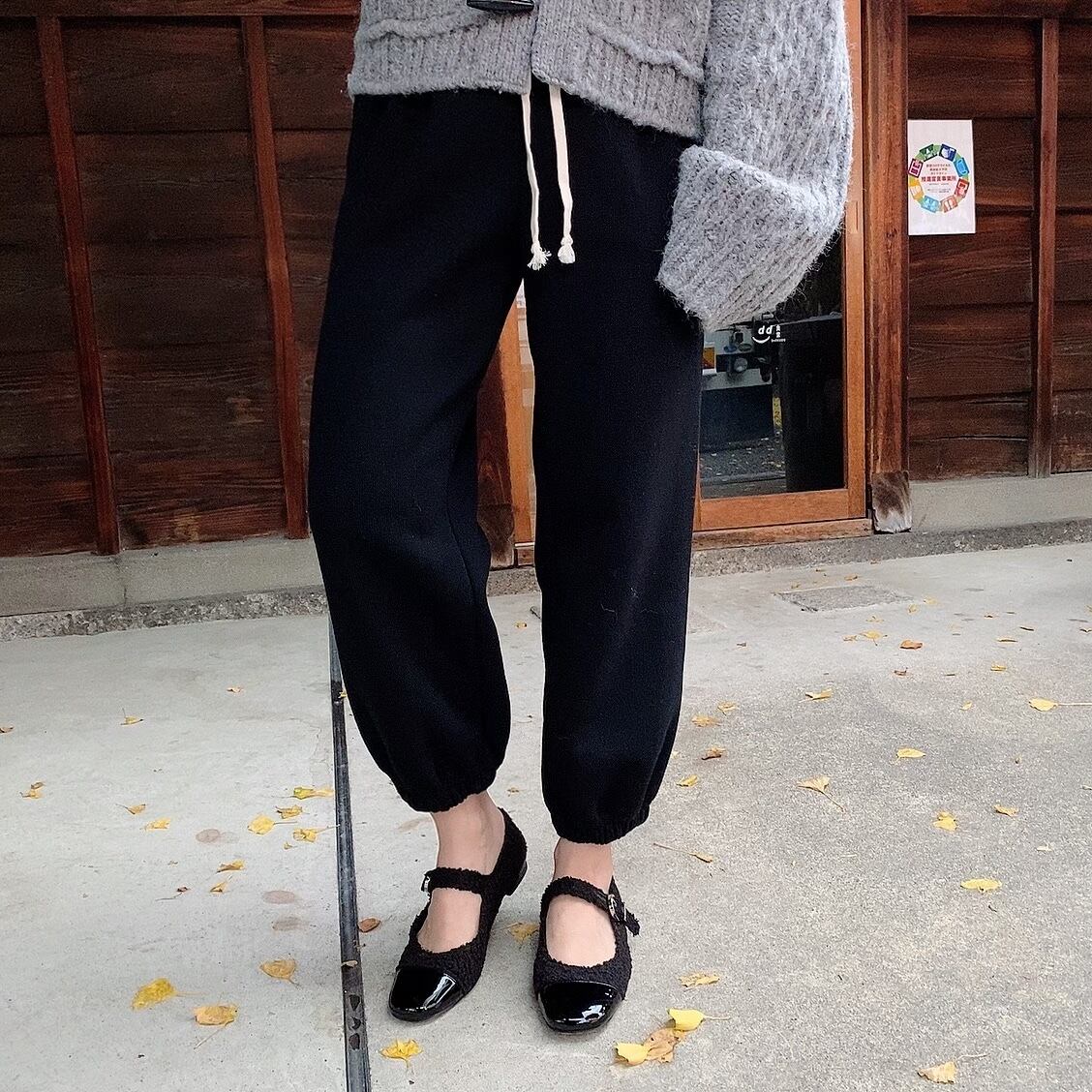 Wool jogger pants/ black (1月上旬〜中旬頃発送予定)