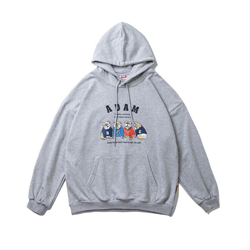 【新作】【送料無料】 Yidaoヴィンテージ春服esefunプリントフード付きセーターメンズルーズプルオーバー学生オールマッチカジュアルトップ-アリババ スプリング 春物 ビンテージ hip6-161182798572995