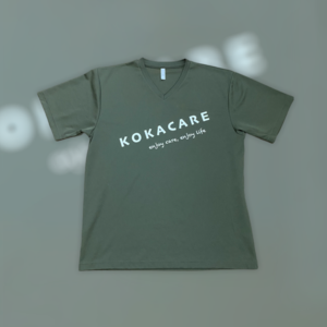【Army green】KOKACARE（コカケア）VネックTシャツ