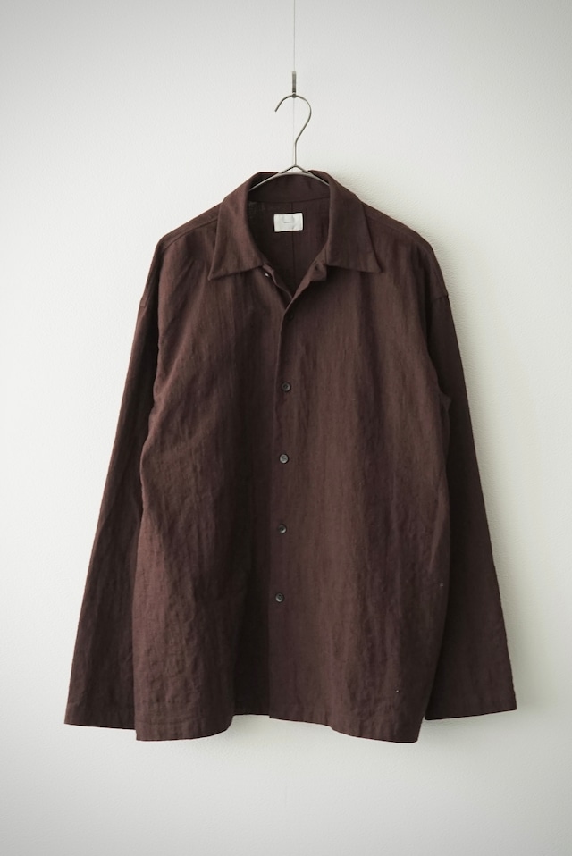 Hand Spun Cotton Poplin  / C/C_ Shirt (Bordeaux）