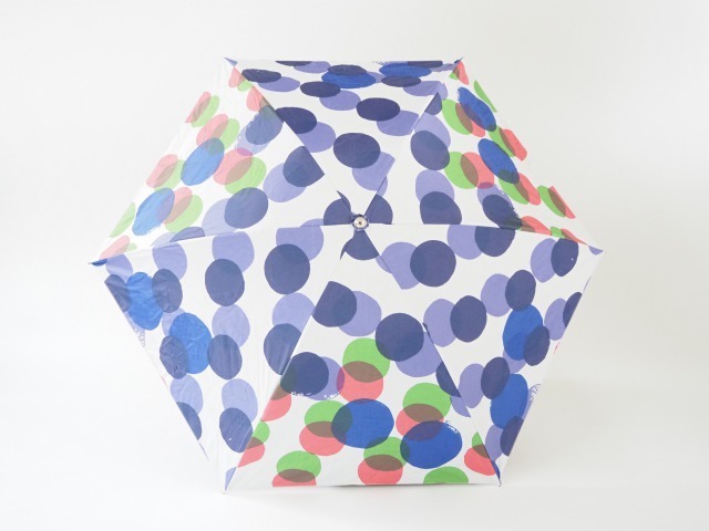ケイコロール × ムーンバット　「中丸と小丸　青っぽい」　折り畳み傘