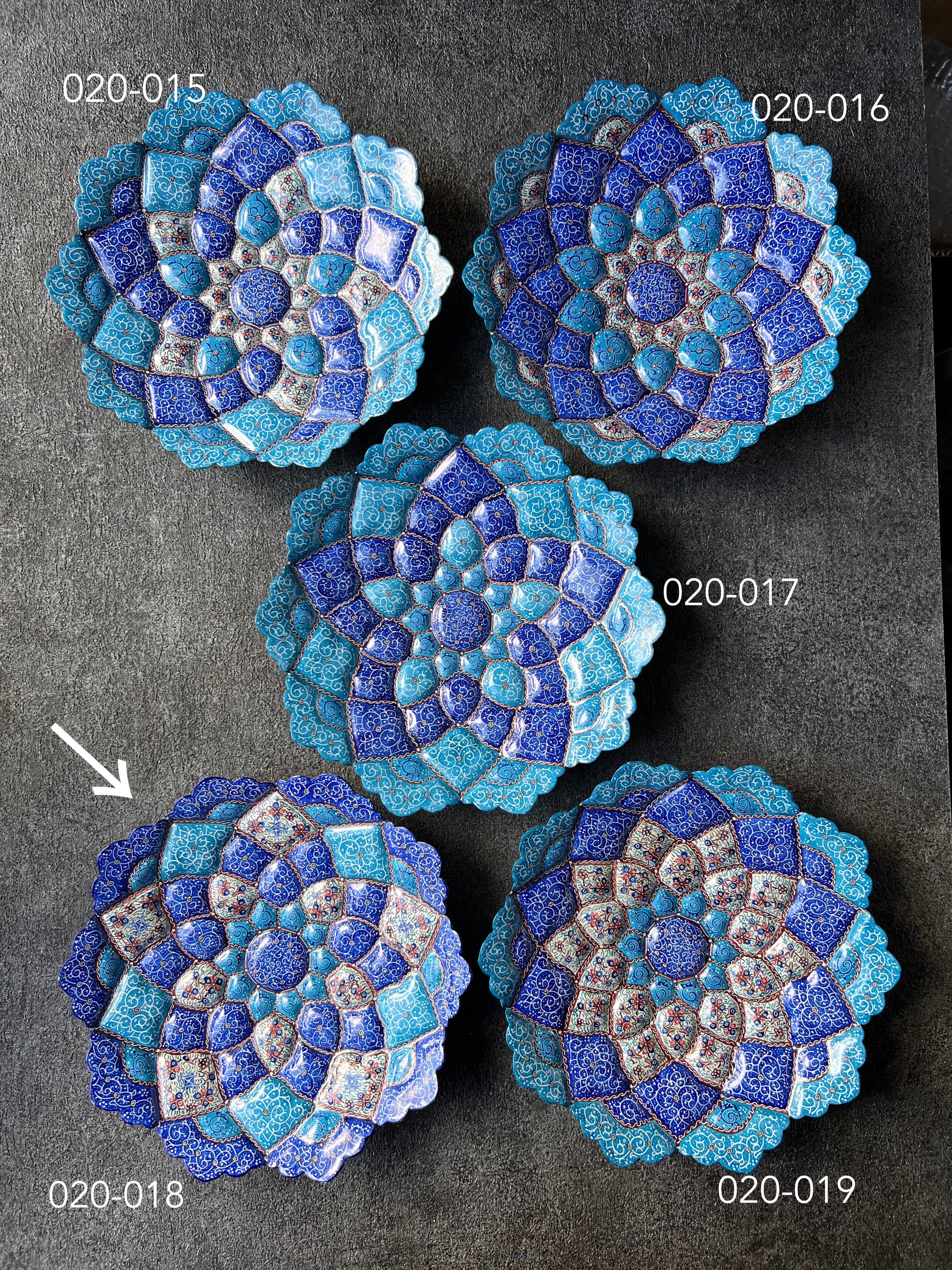 ペルシャの飾り皿（ミーナーカーリー）20cm 壁飾り【MINA KARI 020