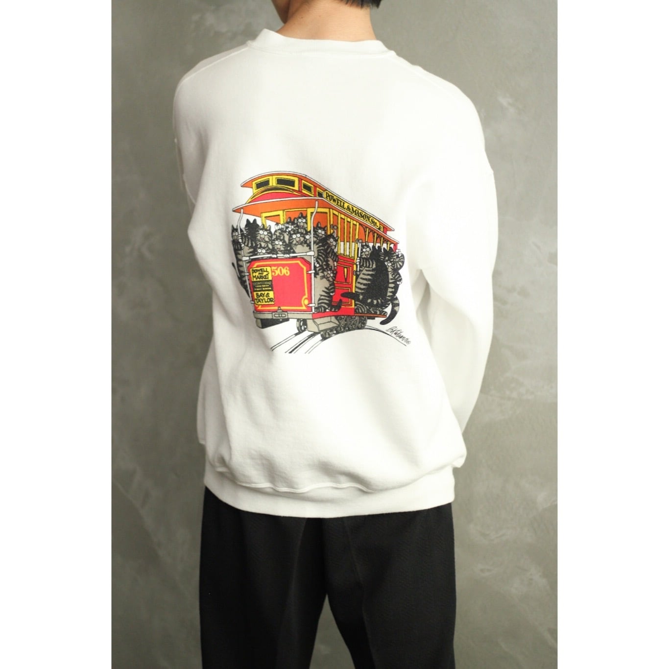 1990's CRAZY SHIRT クリバンキャット 両面プリントスウェット Made in