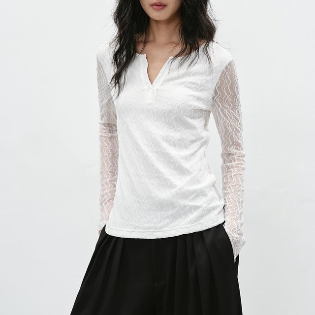 sheer lace design top