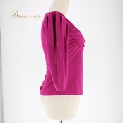 社交ダンス 衣装 スタンダード トップス レッスンウェア レディース オールシーズン 紫 パープル系 Leirena レイリーナ ラインストーン 伸縮性 通気性 舞台 パーティー おしゃれ デザイン アクセサリー ラインストーン付き フェミニン 着心地良い スタイリッシュ ラスティック レディースファッション 上品 長袖 カジュアル