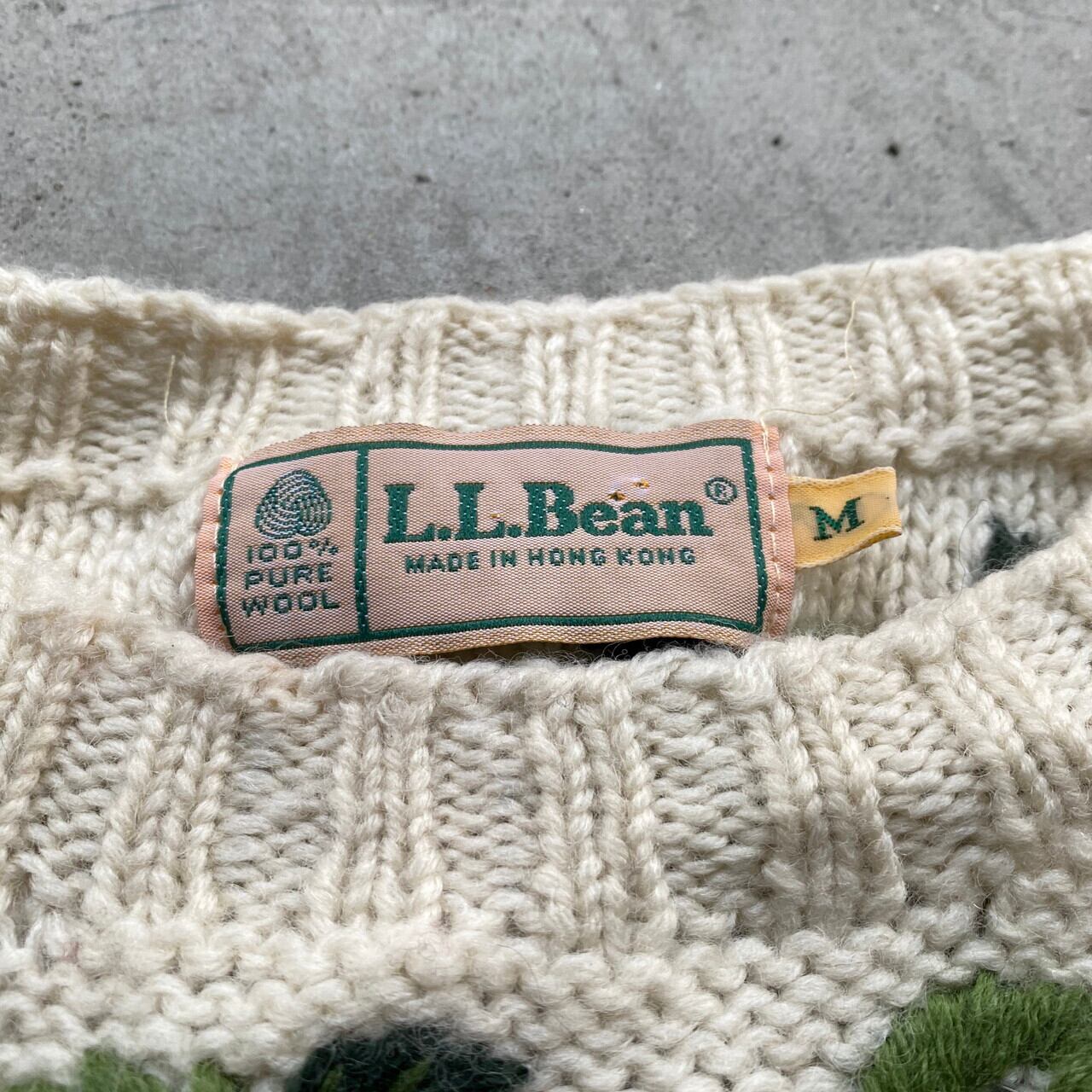 90年代 ビンテージ L.L.Bean エルエルビーン 花柄 刺繍 パフスリーブ ウールニットセーター ケーブルニット レディースM 古着 90s ヴィンテージ ナチュラルカラー 生成り ホワイト 白 アイボリー【ニットセーター】【SA50】【AL20】 | cave 古着屋【公式】古着通販サイト