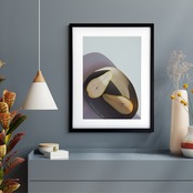 静寂のペア｜光と影が描く洋梨のミニマルアートポスター｜穏やかな午後の静けさを映すキッチン・ダイニングの上質インテリアにA2ポスター