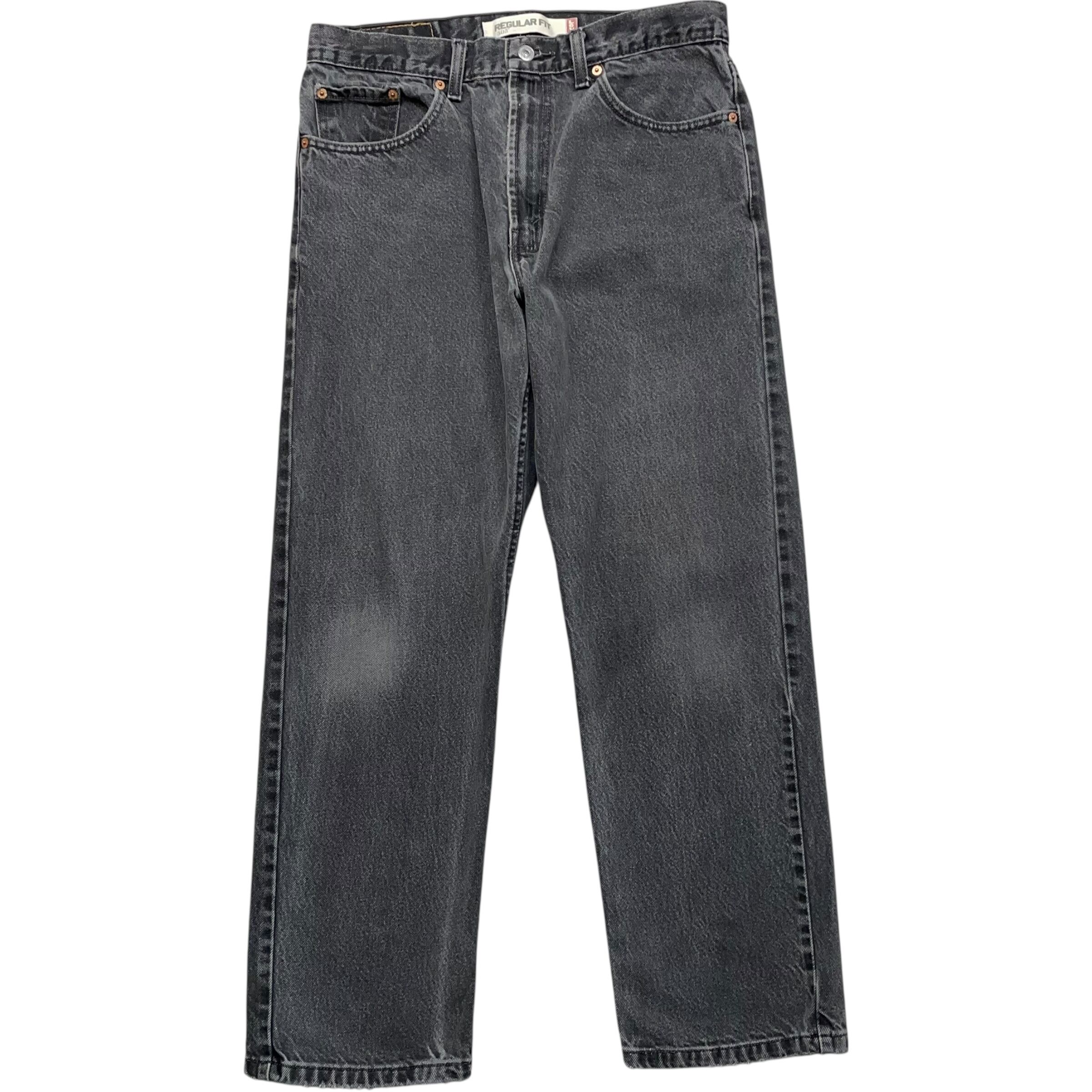 《実寸 W33L28》 Levi's リーバイス 505 ブラックデニム 色落ち no.8636
