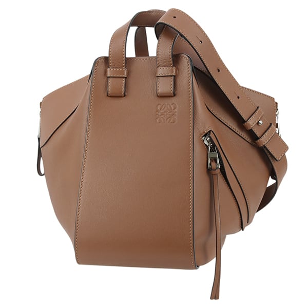Used LOEWE ロエベ ハンモック スモール クラシックカーフ タン ブラウン ブラック シルバー金具