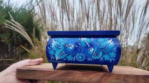 ペトリキウカ塗りのジュエリーボックス 15cm（ティモシェンコ作）ウクライナ製
