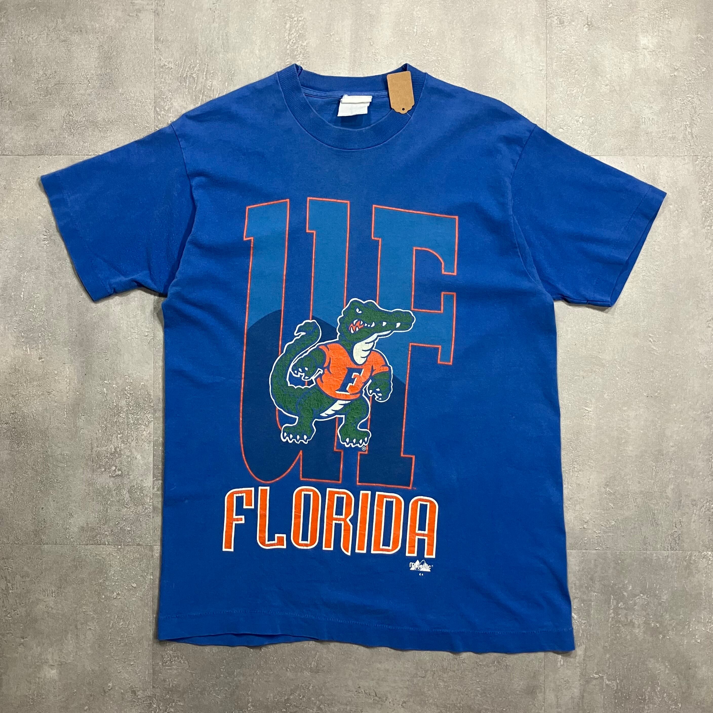 《M size》majestic 90s usa製 Florida カレッジ プリントTシャツ シングルステッチ No.3896