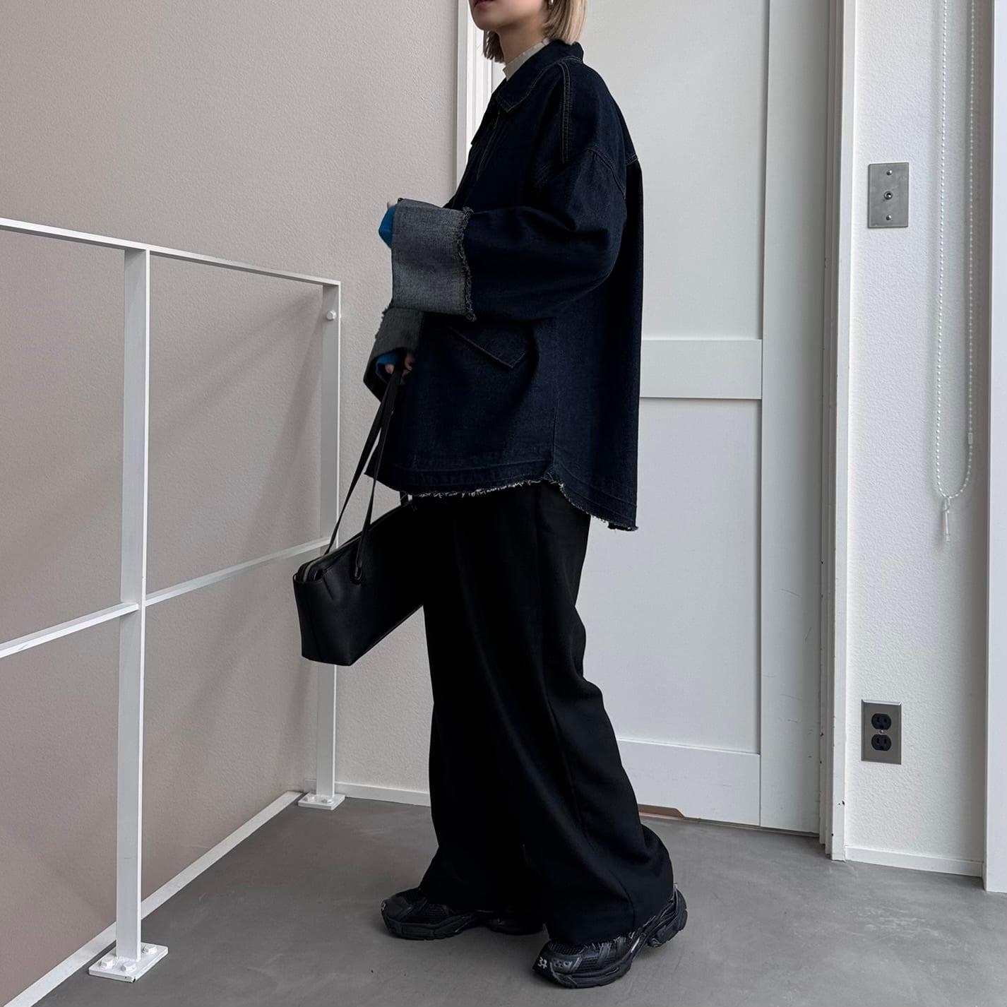 W zip フリンジツイルデニムオーバーJK/インディゴ | CFT.