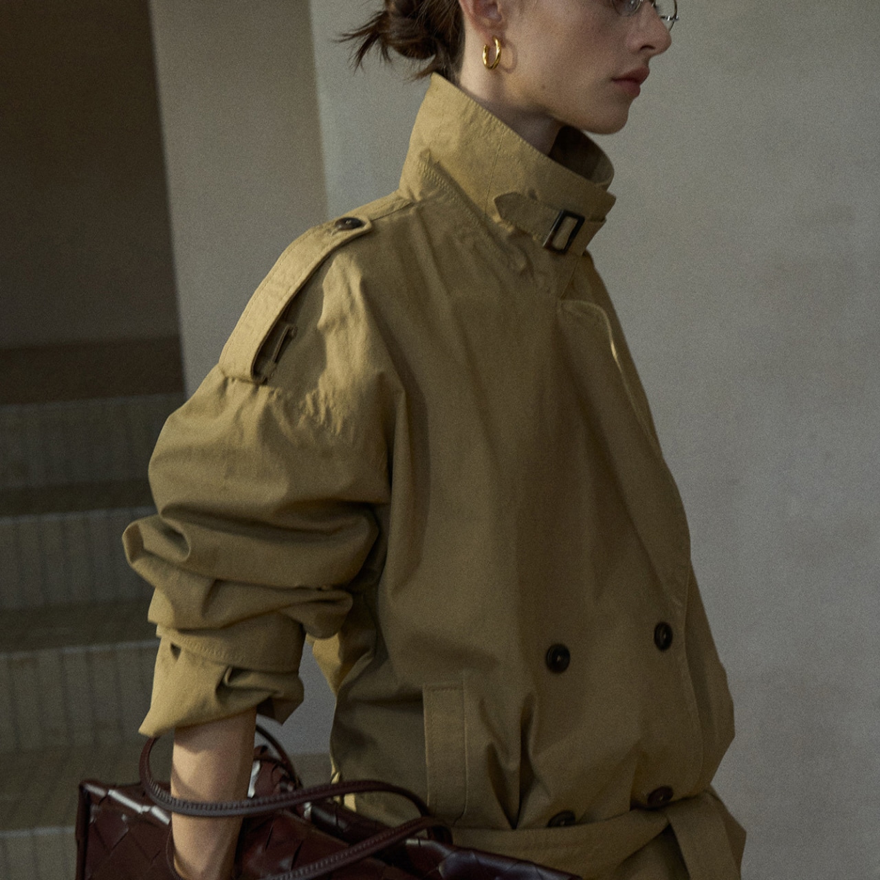 Oversized Cropped Trench T3613