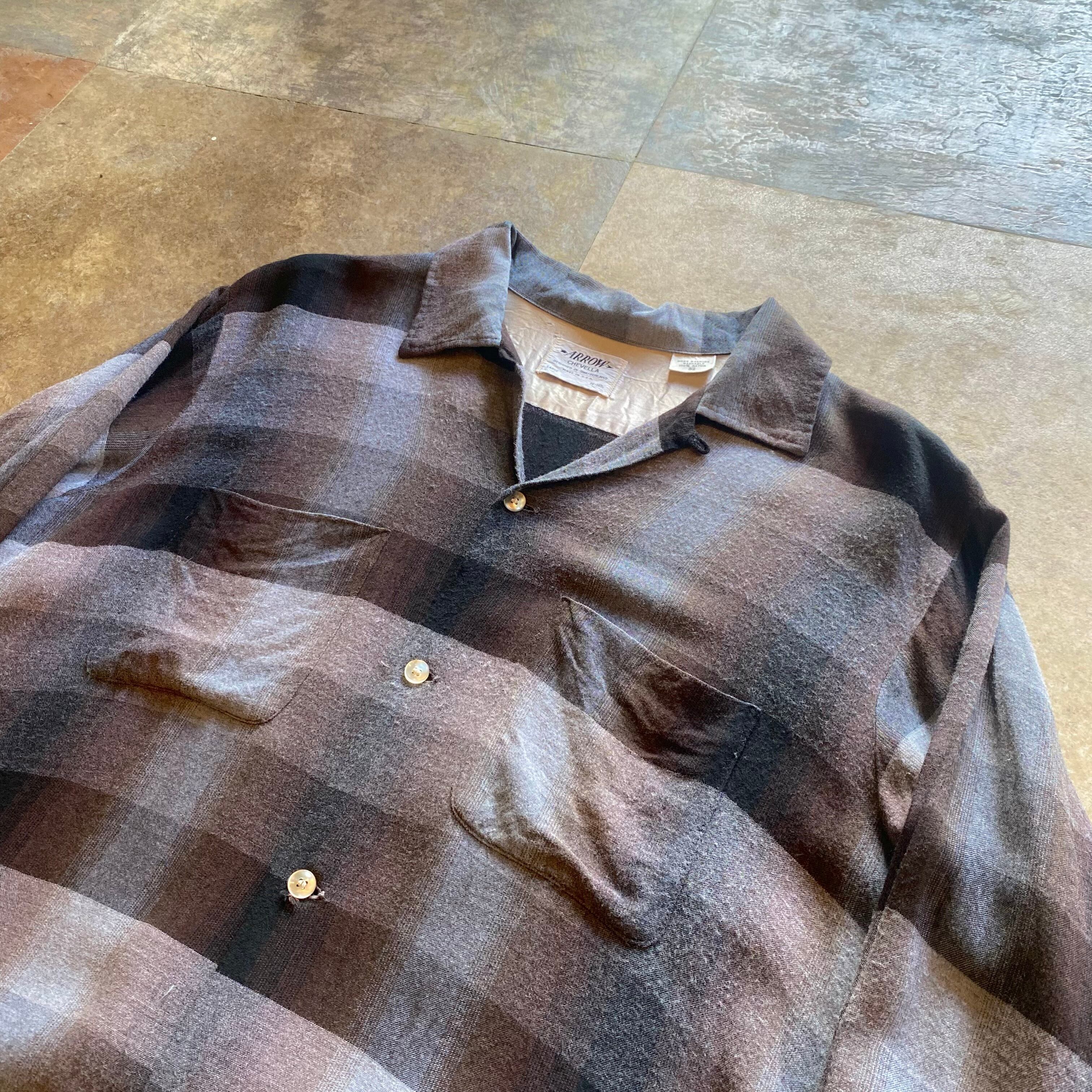 60's Arrow Rayon Ombre Check Shirt L | dragsaint 60's Arrow Rayon Ombre Check Shirt L | dragsaint