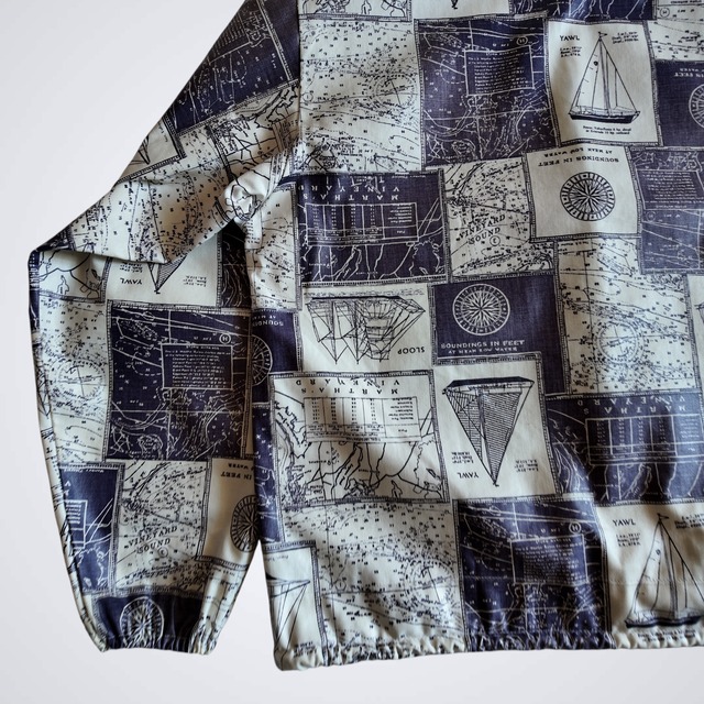 1960s NAUTICAL PATTERN ZIP UP PARKA