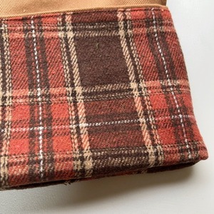 【そっと繋がる。】ボーイッシュを極めるライオン刺繍 チェック切替ワイドパンツ【無言でスタイル主張】