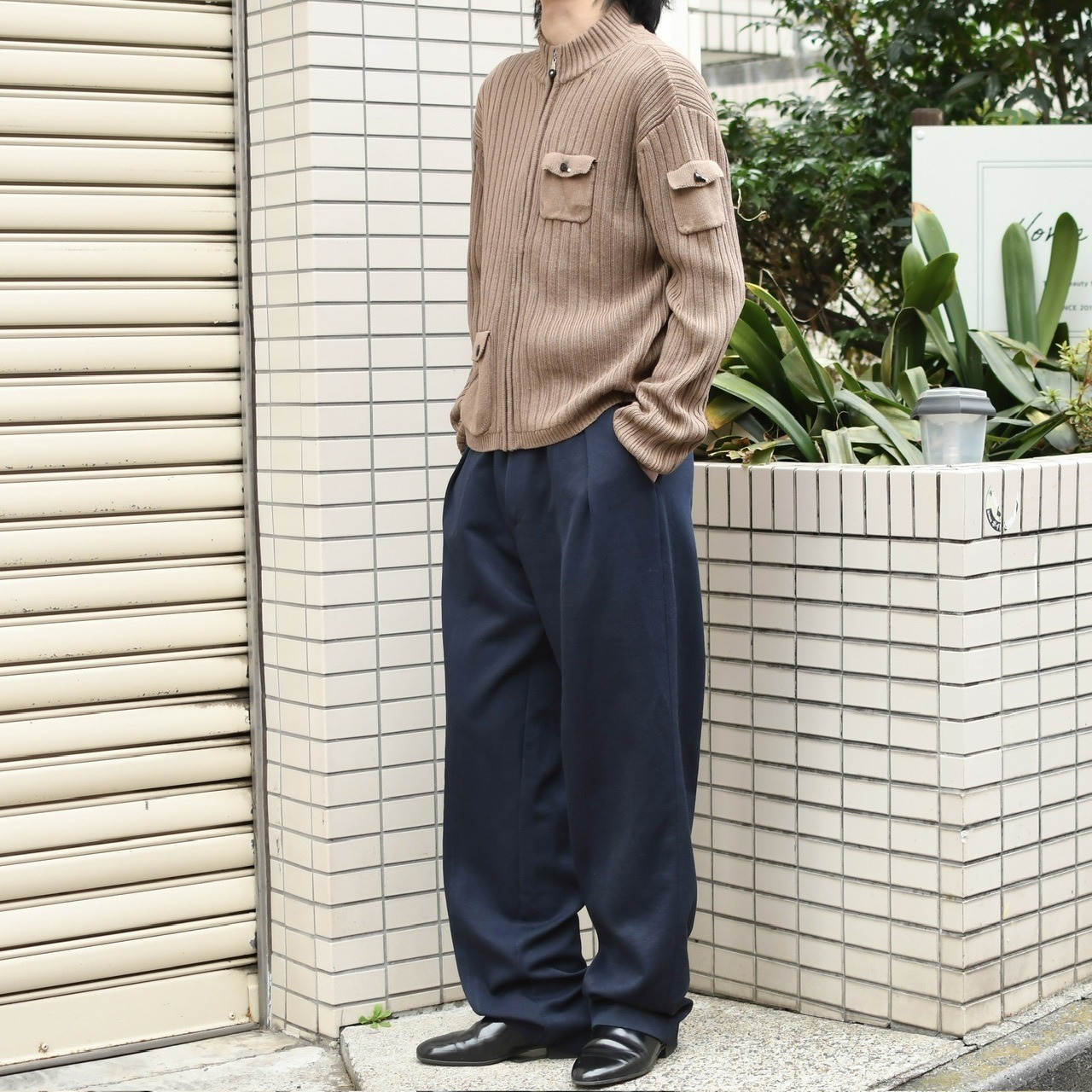 design rayon slacks navy