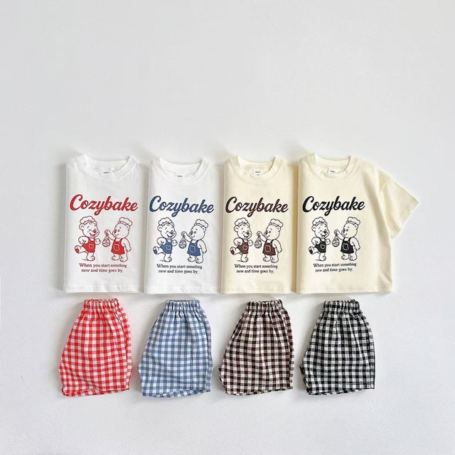 【80-130】夏新作cozybakeベア セットアップ