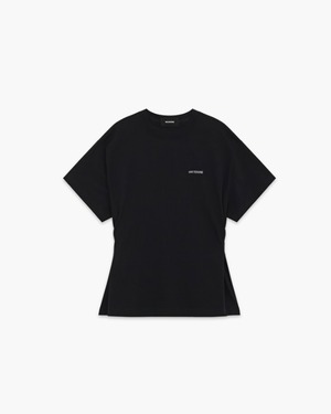 【WE11DONE】BLACK WOMENS SIDE PLEATED T-SHIRT
