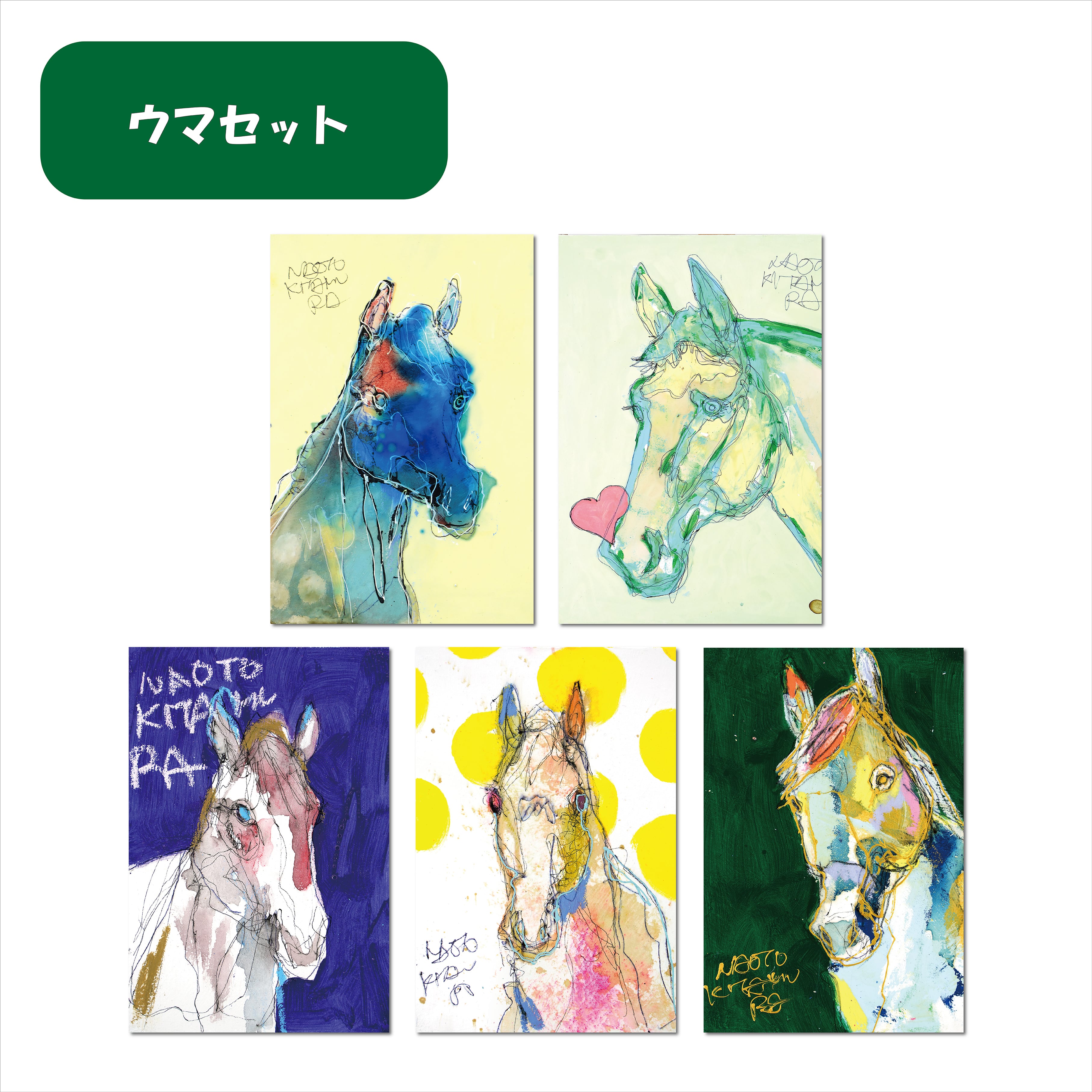 人気動物セット（ポストカード5枚セット） | NAOTO KITAMURA ONLINE STORE