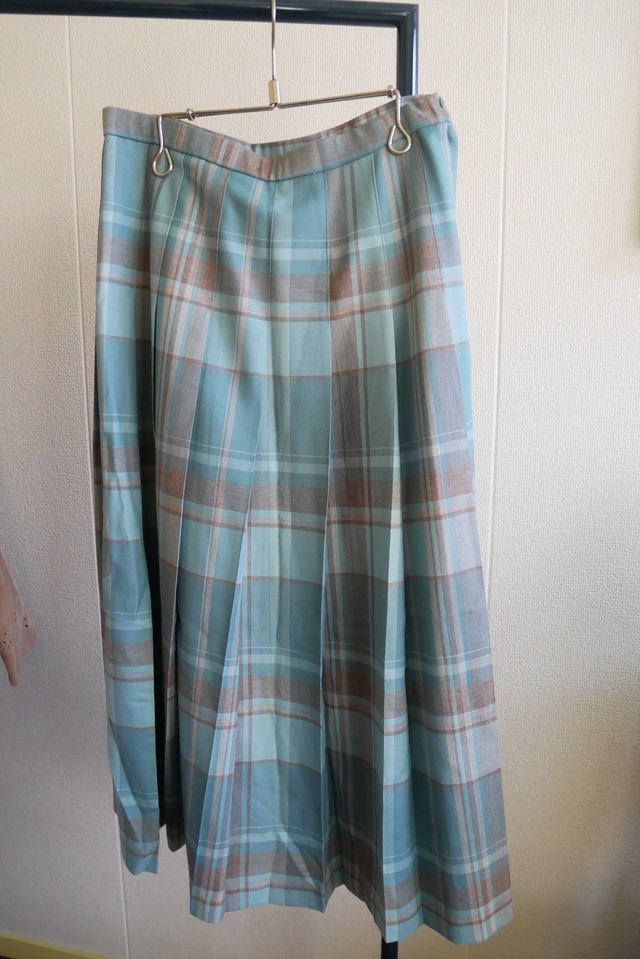 US PENDLETON pail blue check skirt