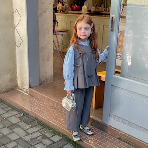 秋リボンつきガーリーフォーマルトップス