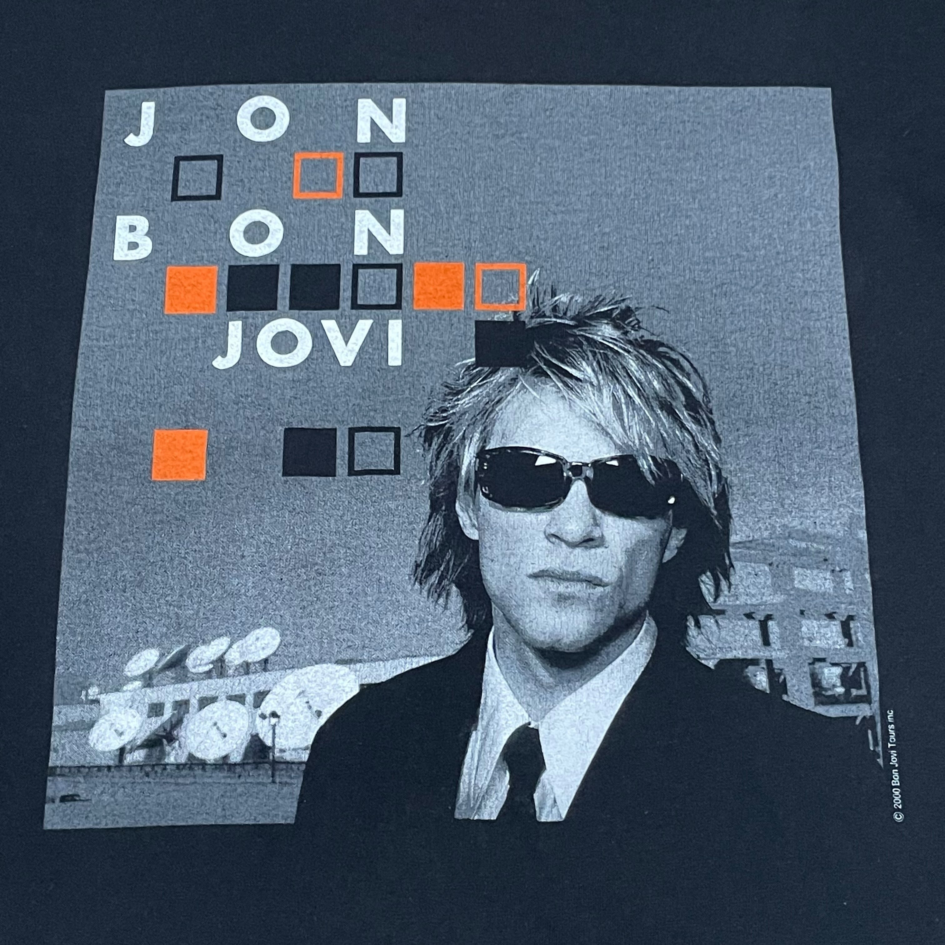 ボンジョヴィ 本人着用 ツアー公式Tシャツ 2000年 送料無料！ L】【00年代】Bon Jovi ボン・ジョヴィ CRUSH TOUR バンドTシャツ
