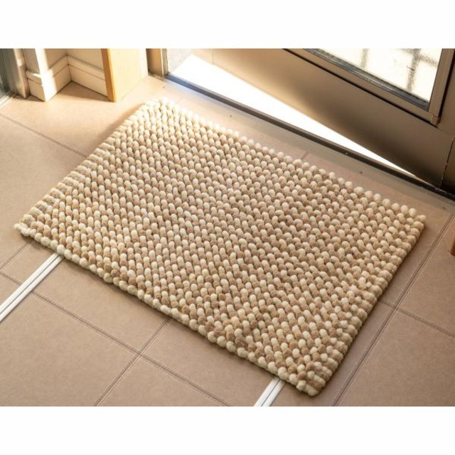 コストコ再販商品 インド手織りバスマット スター 40x60cm 2枚セット ブラウン