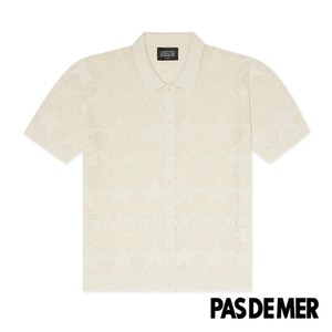 【PAS DE MER/パドゥメ】SKULLS POLO SWEATER ポロシャツ / SAND  / SS24-12136